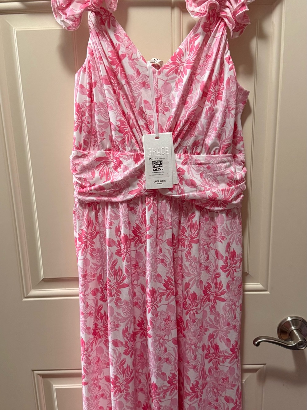 NWT Grace Karin Pink Floral Women’s Dress